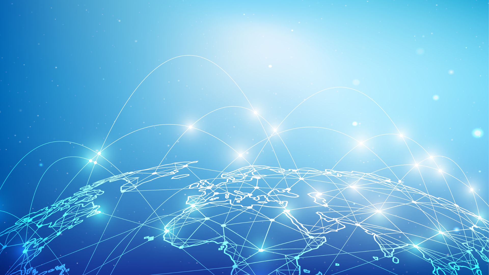 mappamondo con traiettorie che rappreentano connessioni internet